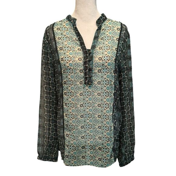 JW Style Floral Blouse Size Medium Sheer​ - Picture 1 of 8